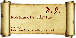 Wohlgemuth Júlia névjegykártya